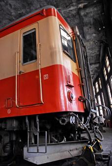 キハ５２　扇形機関車庫 電車,線路,鉄道の写真素材