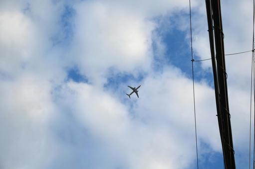 Photo, green passenger plane, vehicle, flight, 