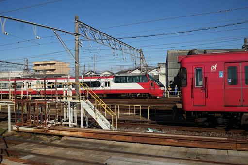 名鉄1200系パノラマSuper 犬山検車場公開見学,名鉄,鉄道の写真素材