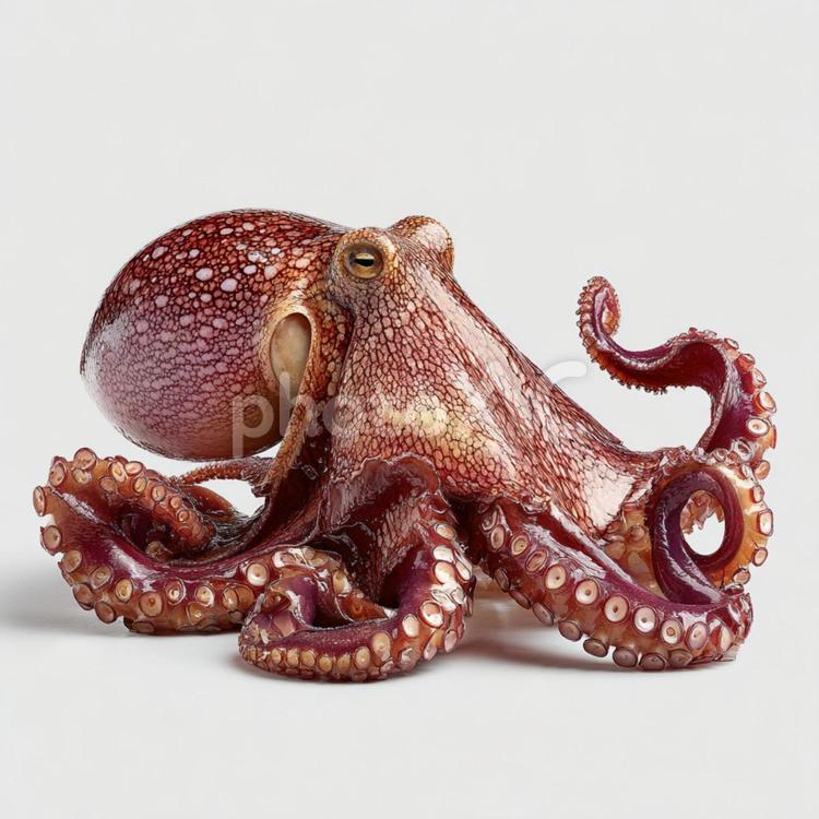 新鮮なシーフード：赤くて大きなタコ タコ,生物,海洋生物の写真素材