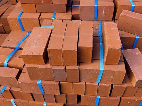 売り物の赤レンガ 売り物,赤レンガ,茶色の写真素材