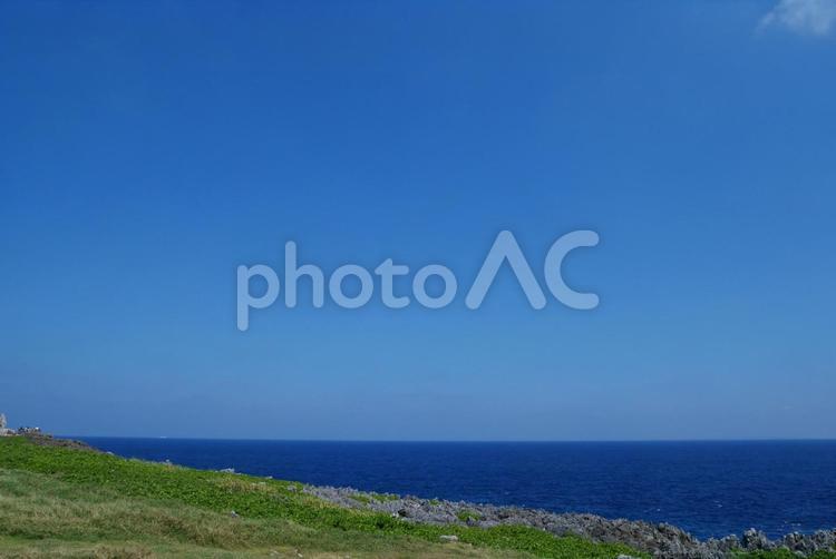 空　海　海岸線　 海,空,夏の写真素材
