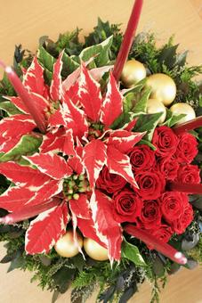 アーティフィシャルフラワー クリスマス,オーナメント,装飾の写真素材