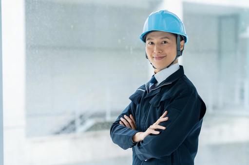 作業服のビジネスマン 作業服のビジネスマン 作業服,笑顔,管理の写真素材