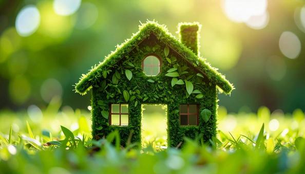 緑化されたエコロジーハウス 緑化されたエコロジーハウスの写真