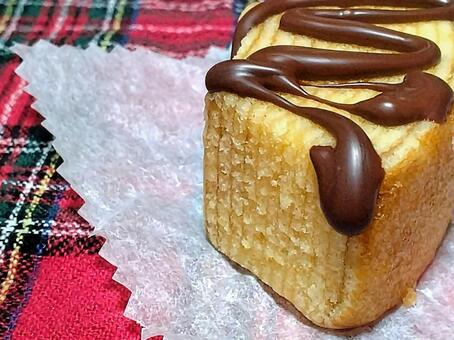 チョコがけバウム バウムクーヘン,チョコレート,お菓子の写真素材