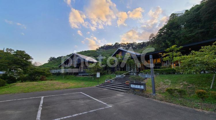 夕暮れの田舎 施設,温泉,田舎の写真素材
