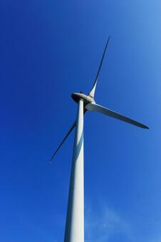 Windmill of wind power generation, wind-power generation, background, sky, JPG