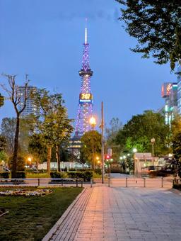 Sapporo TV Tower at night, JPG Sapporo TV Tower at night, JPG