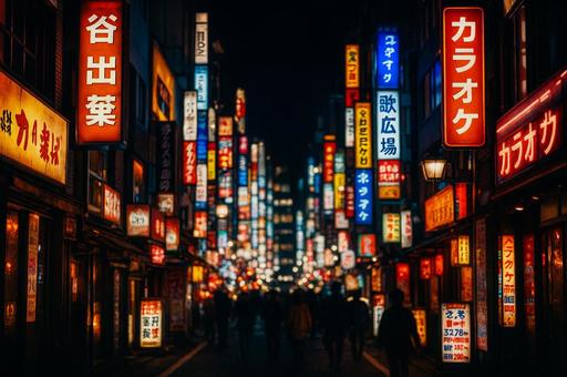 日本のネオン街 日本のネオン街の写真