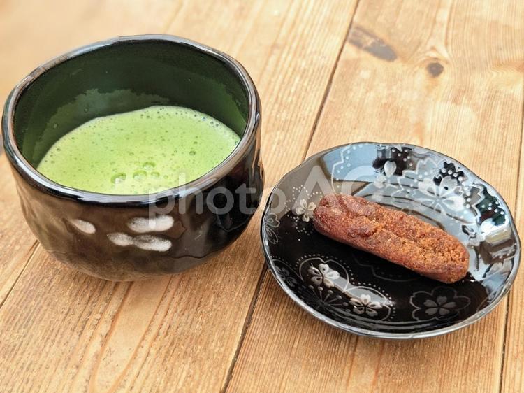 抹茶と黒糖かりんとう8 抹茶,和カフェ,喫茶店の写真素材
