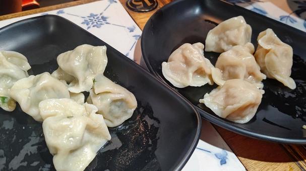 水餃子 水餃子 肉まん,点心,台湾の写真素材