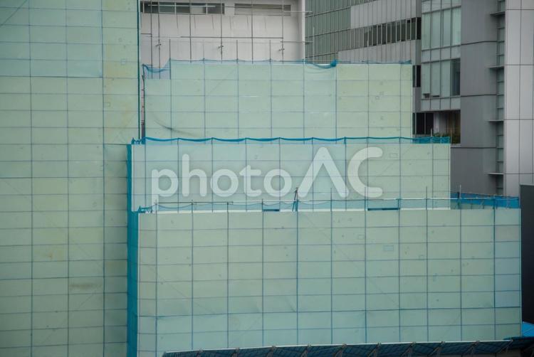 東京港区赤坂4丁目の解体現場は囲いがある カバー,丹後町,住宅街の写真素材