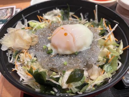 生しらす丼(温泉たまご) 生しらす丼(温泉たまご) 生しらす,しらす,丼の写真素材