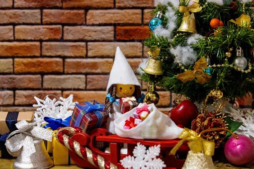 クリスマスのかわいい妖精 クリスマスのかわいい妖精 クリスマス,オーナメント,ニッセの写真素材