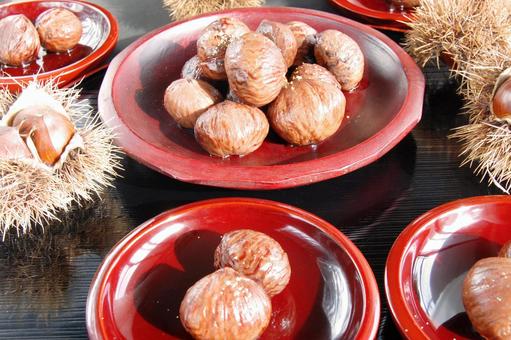 栗の渋皮煮 栗,渋皮煮,秋の味覚の写真素材