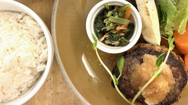 ハンバーグランチ ハンバーグランチ ご飯,ランチ,ハンバーグの写真素材