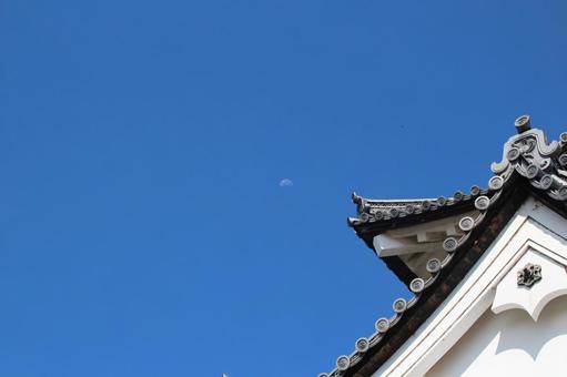 お城と月 お城と月の写真