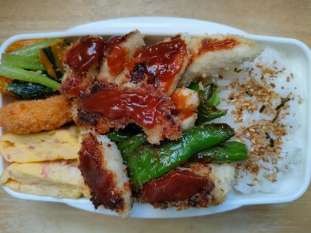 ささみフライケチャップソースのお弁当！ お弁当,弁当,手作りの写真素材