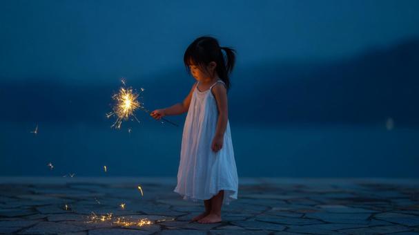 はじめての花火遊び はじめての花火遊びの写真