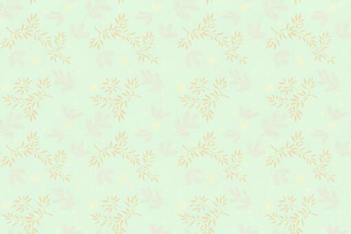 Background: Flowers and leaves / Japanese paper / Green, JPG Background: Flowers and leaves / Japanese paper / Green, JPG