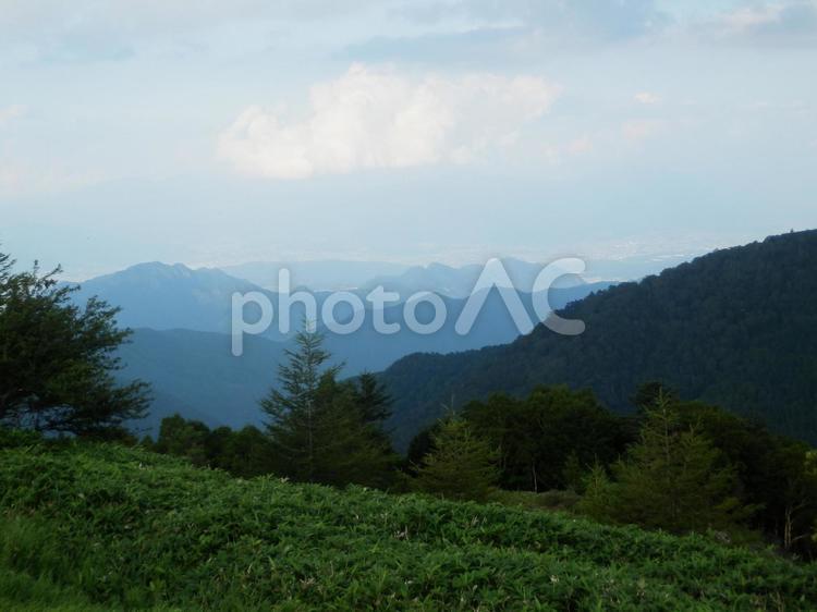 美ヶ原からの風景 長野県,緑,風景の写真素材