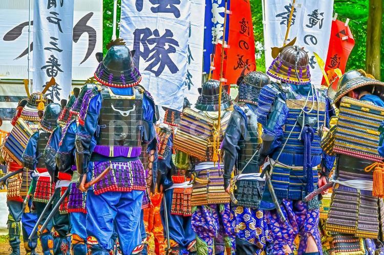 武者行列（Samurai） 戦国武者,侍,刀の写真素材