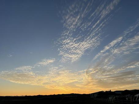 Hokkaido blue moment  北海道,ブルーモーメント,夕景の写真素材