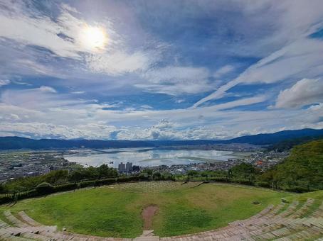 立石公園から見た諏訪湖 立石公園から見た諏訪湖の写真