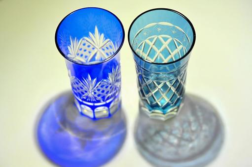 ペアの江戸切子グラス 切子グラス,江戸切子,ペアの写真素材