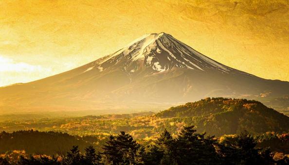 背景が金色の紙の質感のある富士山 背景が金色の紙の質感のある富士山の写真
