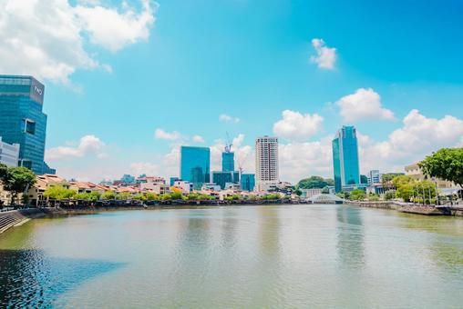 【シンガポール】金融街の街並みの写真