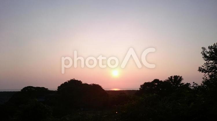 野積の夕焼け 夕焼け,海,夕日の写真素材