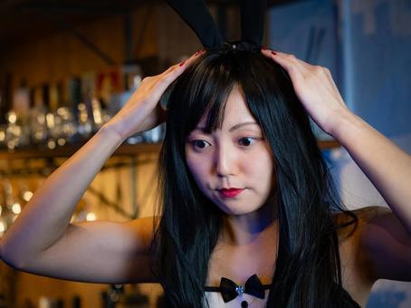 26:ロングヘアのバニーガール 26:ロングヘアのバニーガール バニーガール,コスプレ,ナイトワークの写真素材