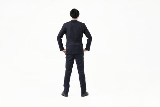 An Asian businessman who looks back and stands up, JPG An Asian businessman who looks back and stands up, businessman, male, penetration, JPG