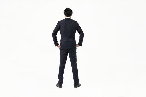 An Asian businessman who looks back and stands up, un uomo d'affari, un uomo, niodachi, JPG