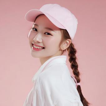 ピンクの帽子を被ったキュートなアイドル ピンクの帽子を被ったキュートなアイドル 女性,笑顔,可愛いの写真素材