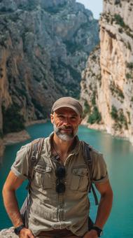 旅をする男性の写真