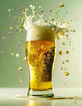 ビールジョッキ(薄色背景) ビールジョッキ(薄色背景)の写真