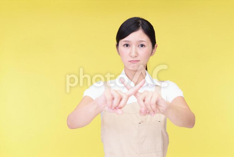禁止の意思表示をする女性 女性,女,主婦の写真素材