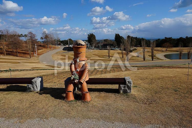 国営明石海峡公園47植木鉢のモニュメント 兵庫県,淡路島,国営明石海峡公園の写真素材