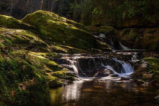 三重-【赤目四十八滝（紅葉）】 赤目四十八滝,赤目四八滝,川の写真素材