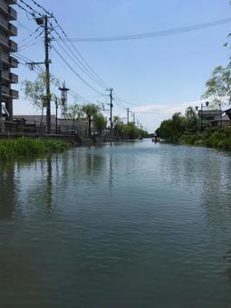 水路 柳川 水路 柳川 川下り,柳川,船の写真素材