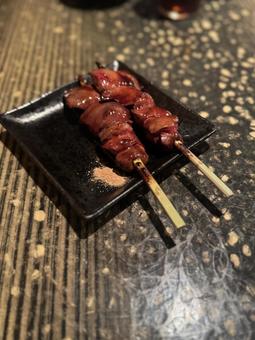 レバー レバー,やきとり,焼き鳥の写真素材