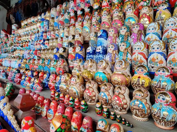 ロシアのお土産　マトリョーシカ マトリョーシカ,ロシア,お土産の写真素材