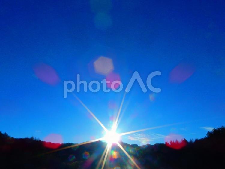 朝景プロジェクト・開田高原から見た朝日 日の出,朝日,朝の写真素材
