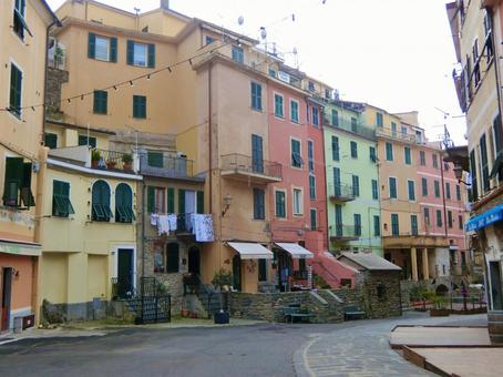 イタリア世界遺産 チンクエテッレ街並み4 街並み,町並み,ヨーロッパの街の写真素材