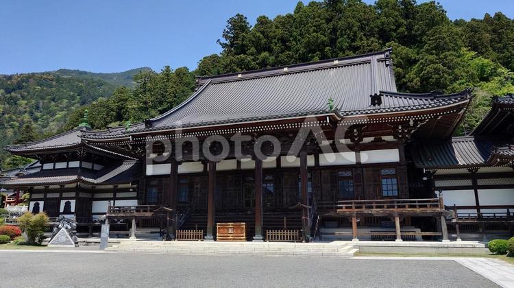 山梨県-久遠寺-仏殿 久遠寺,寺,身延山の写真素材