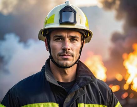 ヘルメットと反射ベストを着た救助隊員 ヘルメットと反射ベストを着た救助隊員の写真