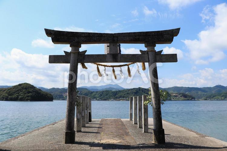 高知県須崎市　鳴無神社　海の鳥居 海の鳥居,鳥居,海の写真素材